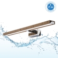 Brilagi - LED-belysning för badrumsspegel 3-i-1 WOODY MIRROR LED/12W/230V 60 cm IP44 blank krom/ek valnöt