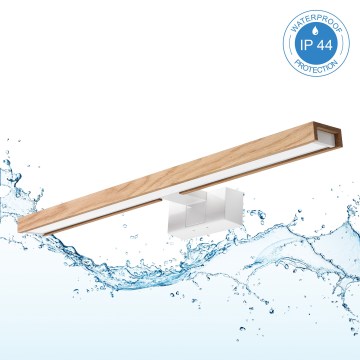 Brilagi - LED-belysning för badrumsspegel 3-i-1 WOODY MIRROR LED/12W/230V 60 cm IP44 vit/ek