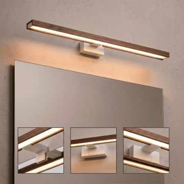 BRILAGI - LED-belysning för badrumsspegel 3-i-1 WOODY MIRROR LED/15W/230V 80 cm IP44 vit/ek/körsbär