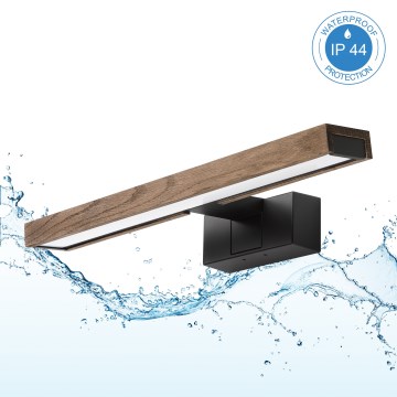 Brilagi - LED-belysning för badrumsspegel 3-i-1 WOODY MIRROR LED/8W/230V 40 cm IP44 svart/ek/valnöt