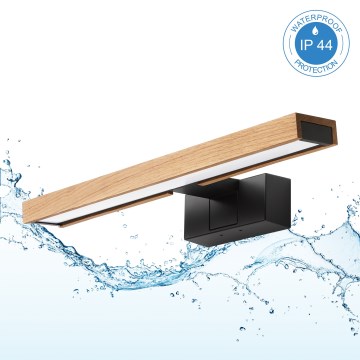 Brilagi - LED-belysning för badrumsspegel 3-i-1 WOODY MIRROR LED/8W/230V IP44 svart/ek