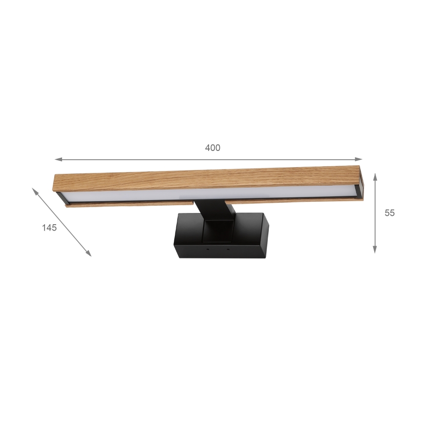 BRILAGI - LED-belysning för badrumsspegel 3-i-1 WOODY MIRROR LED/8W/230V IP44 svart/ek