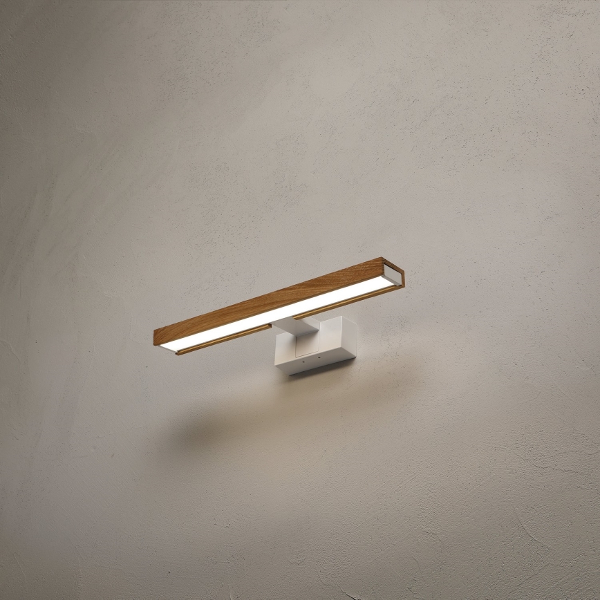 Brilagi - LED-spegelbelysning för badrum 3-i-1 WOODY MIRROR LED/8W/230V 40 cm IP44 vit/ek