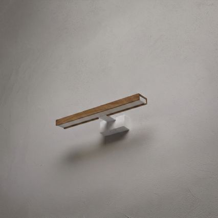 Brilagi - LED-spegelbelysning för badrum 3-i-1 WOODY MIRROR LED/8W/230V 40 cm IP44 vit/ek