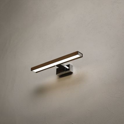 BRILAGI - LED-belysning för badrumsspegel 3-i-1 WOODY MIRROR LED/8W/230V 40 cm IP44 blank krom/ek valnöt
