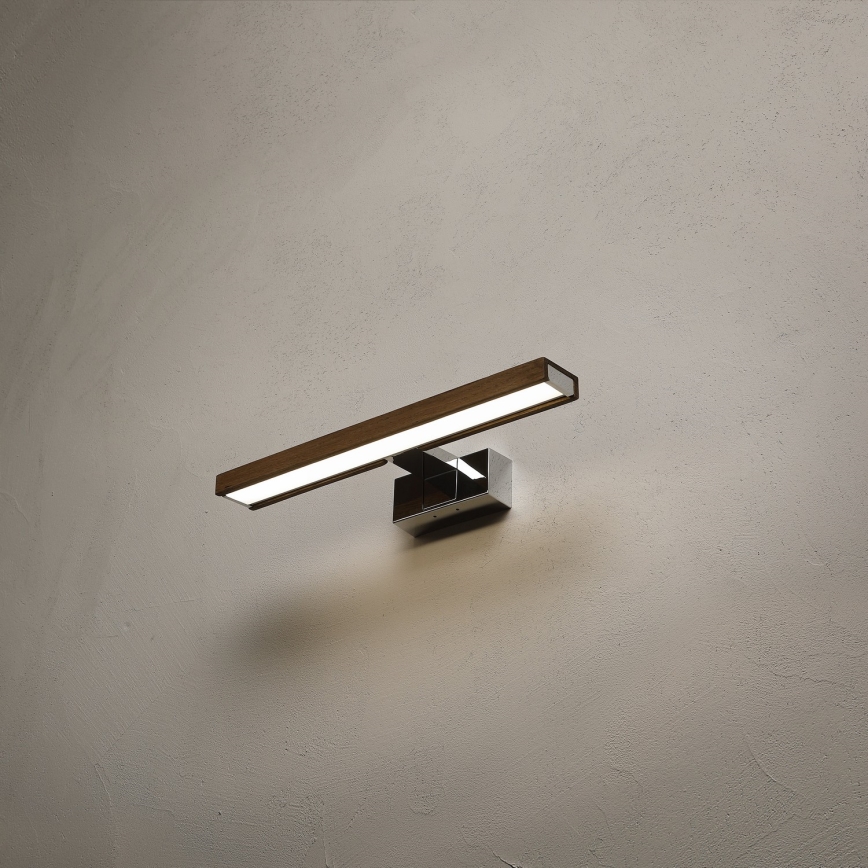 BRILAGI - LED-belysning för badrumsspegel 3-i-1 WOODY MIRROR LED/8W/230V 40 cm IP44 blank krom/ek valnöt