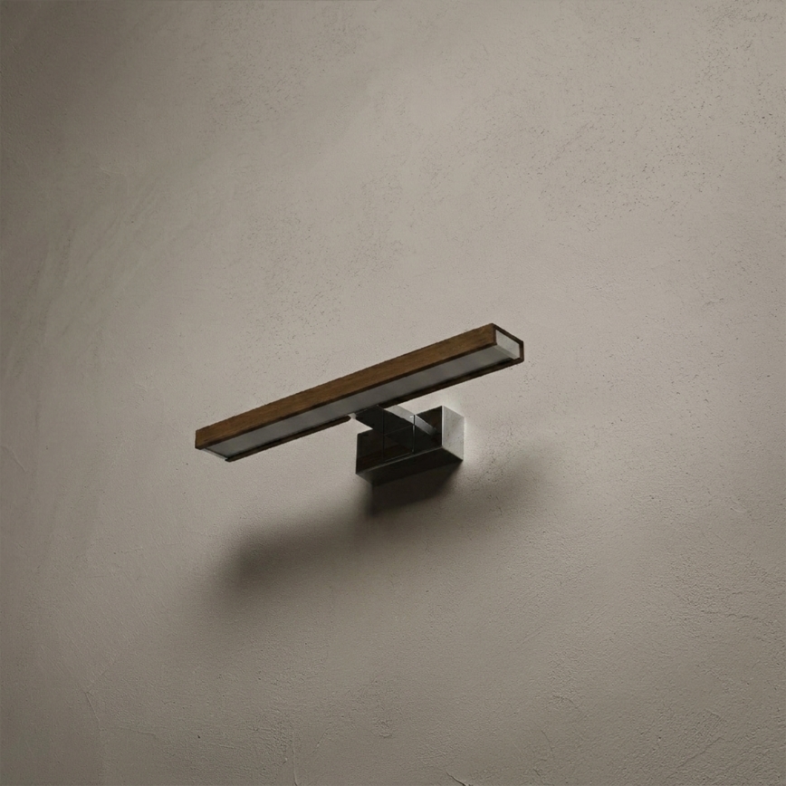 BRILAGI - LED-belysning för badrumsspegel 3-i-1 WOODY MIRROR LED/8W/230V 40 cm IP44 blank krom/ek valnöt