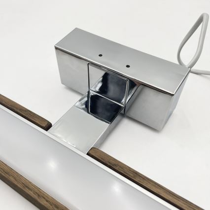 BRILAGI - LED-belysning för badrumsspegel 3-i-1 WOODY MIRROR LED/8W/230V 40 cm IP44 blank krom/ek valnöt