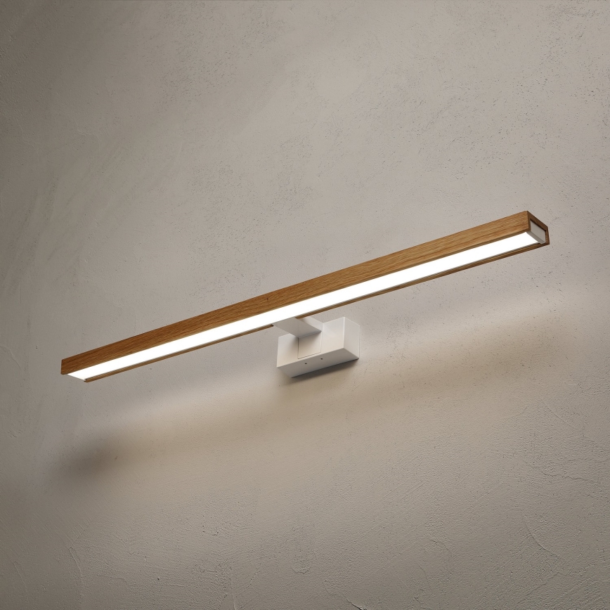 Brilagi - LED-belysning för badrumsspegel 3 i 1 WOODY MIRROR LED/15W/230V 80 cm IP44 vit/ek
