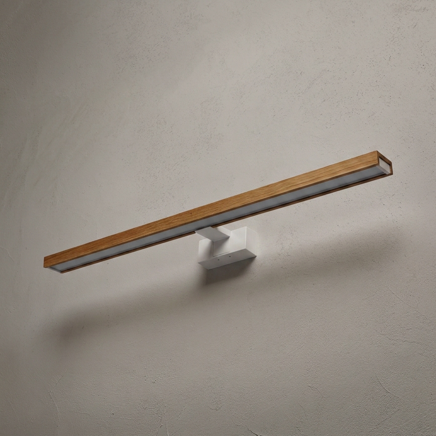 Brilagi - LED-belysning för badrumsspegel 3 i 1 WOODY MIRROR LED/15W/230V 80 cm IP44 vit/ek