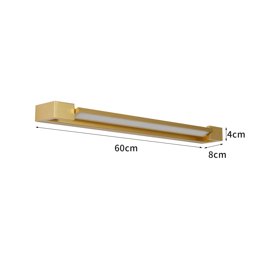 Brilagi - LED-belysning till badrumsspegel AQUA LINE LED/18W/230V 60 cm IP44 i guld CRI 90
