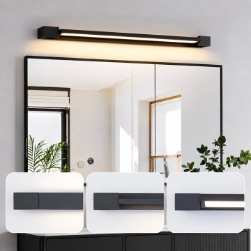 BRILAGI - LED-belysning för badrumsspegel AQUA LINE LED/20W/230V 80 cm IP44 svart CRI 90