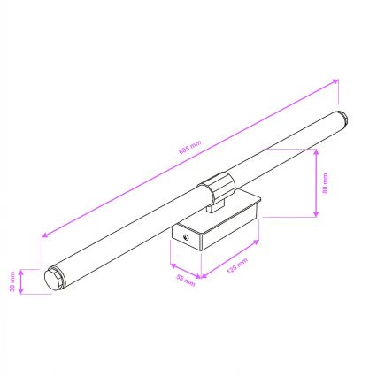 Brilagi - DIANA spegelbelysning för badrum LED/10W/230V 60 cm IP44 svart