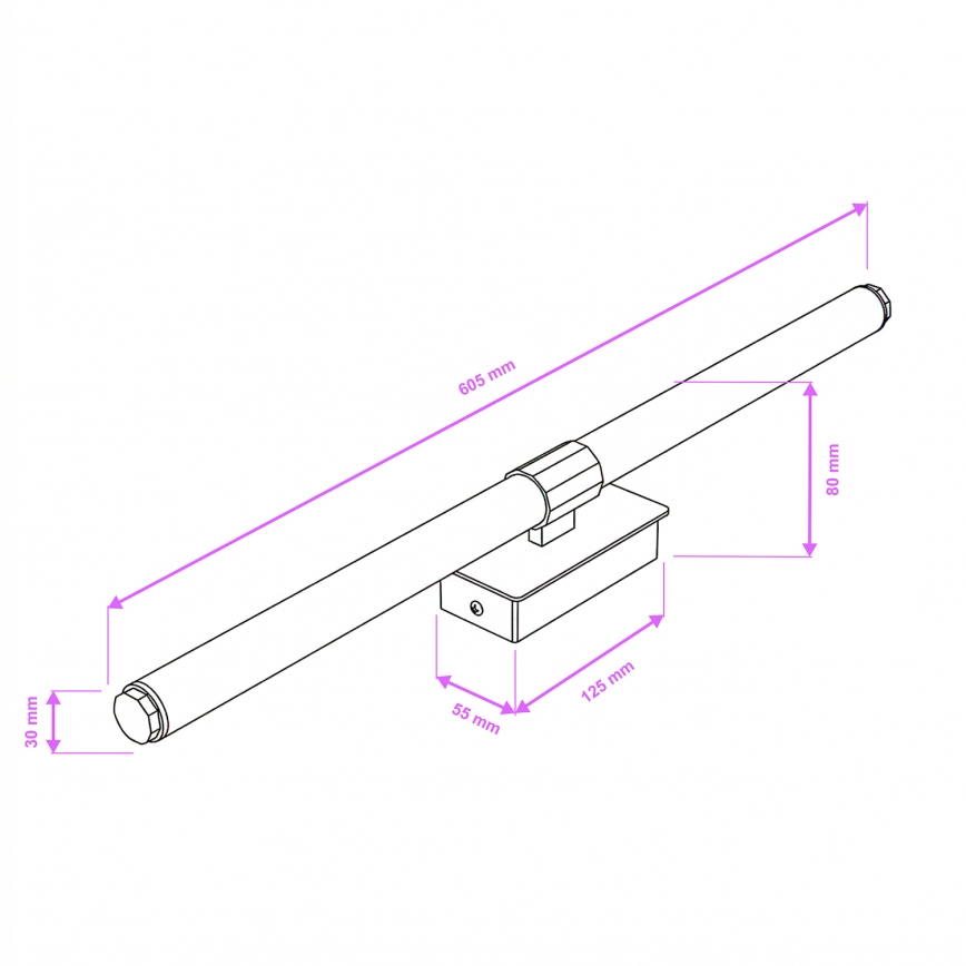 Brilagi - DIANA spegelbelysning för badrum LED/10W/230V 60 cm IP44 svart
