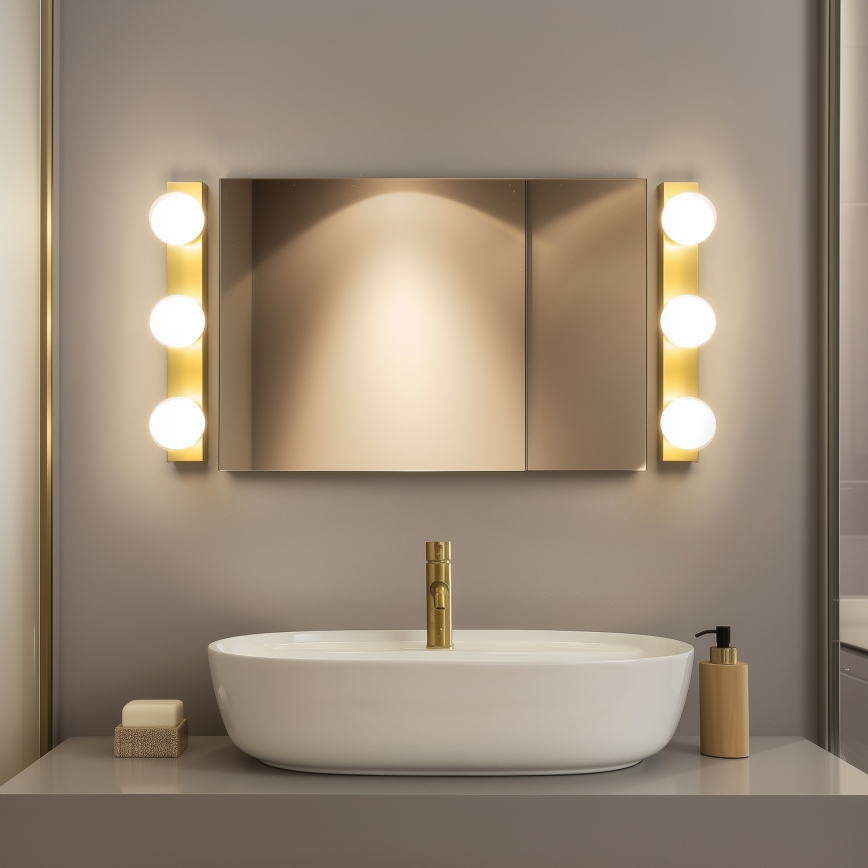 Brilagi - LED-spegelbelysning HOLLYWOOD för badrum 3xLED/3W/230V 39 cm IP44 guld