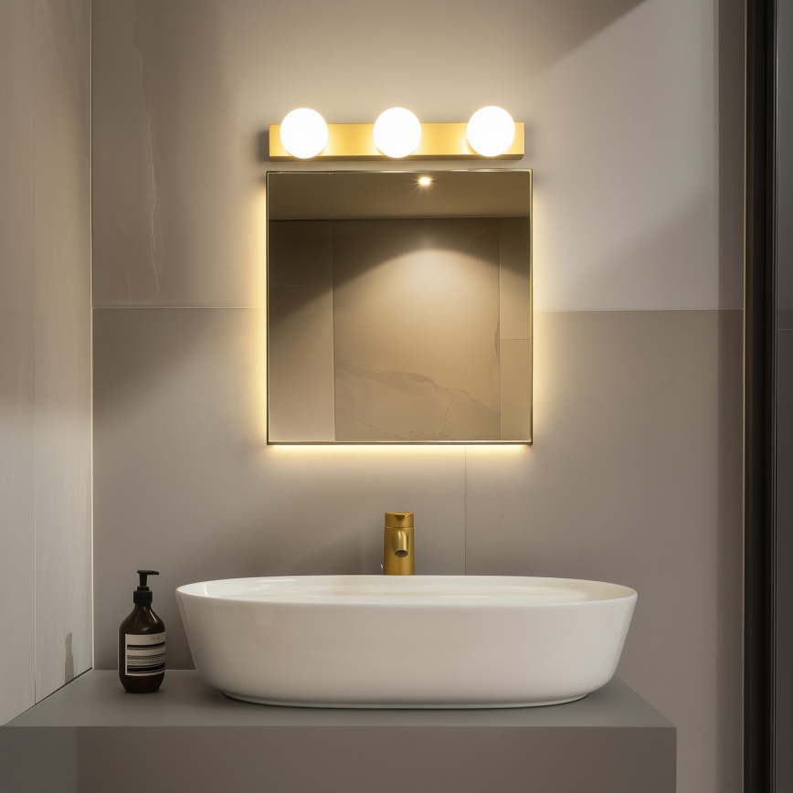 Brilagi - LED-spegelbelysning HOLLYWOOD för badrum 3xLED/3W/230V 39 cm IP44 guld