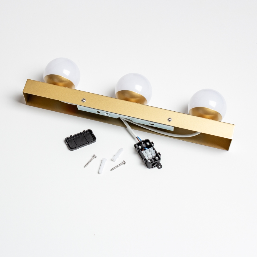 Brilagi - LED-spegelbelysning HOLLYWOOD för badrum 3xLED/3W/230V 39 cm IP44 guld