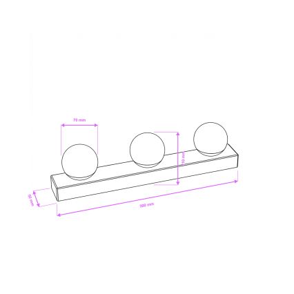 Brilagi - LED-spegelbelysning HOLLYWOOD för badrum 3xLED/3W/230V 39 cm IP44 guld
