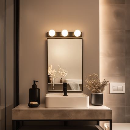 Brilagi - LED belysning för badrumsspegel HOLLYWOOD 3xLED/3W/230V 39 cm IP44 svart