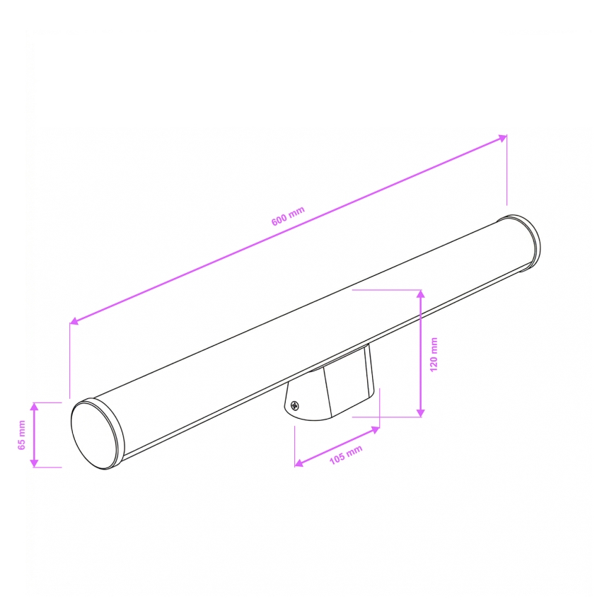 Brilagi - LED-belysning för badrumsspegel TUBE LED/15W/230V 3000/4000/6500K IP44 blank krom