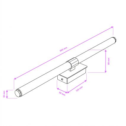 Brilagi - LED badrumsspegelbelysning DIANA LED/10W/230V 60 cm IP44 svart
