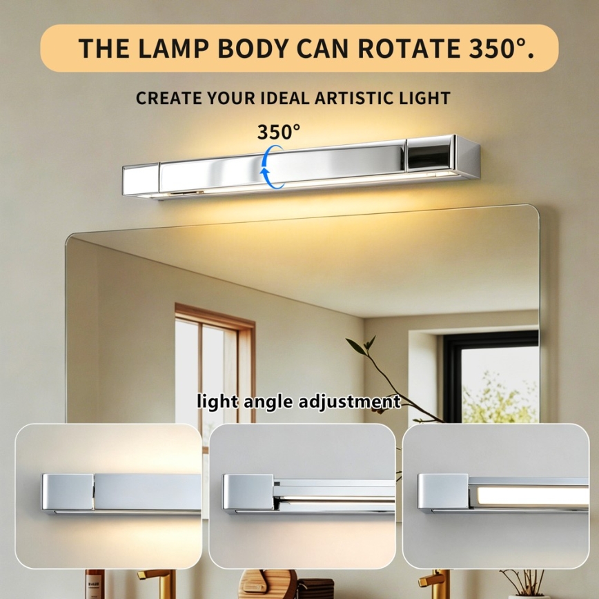 BRILAGI - LED-belysning för badrumsspegel AQUA LINE LED/12W/230V 45 cm IP44 blank krom CRI 90