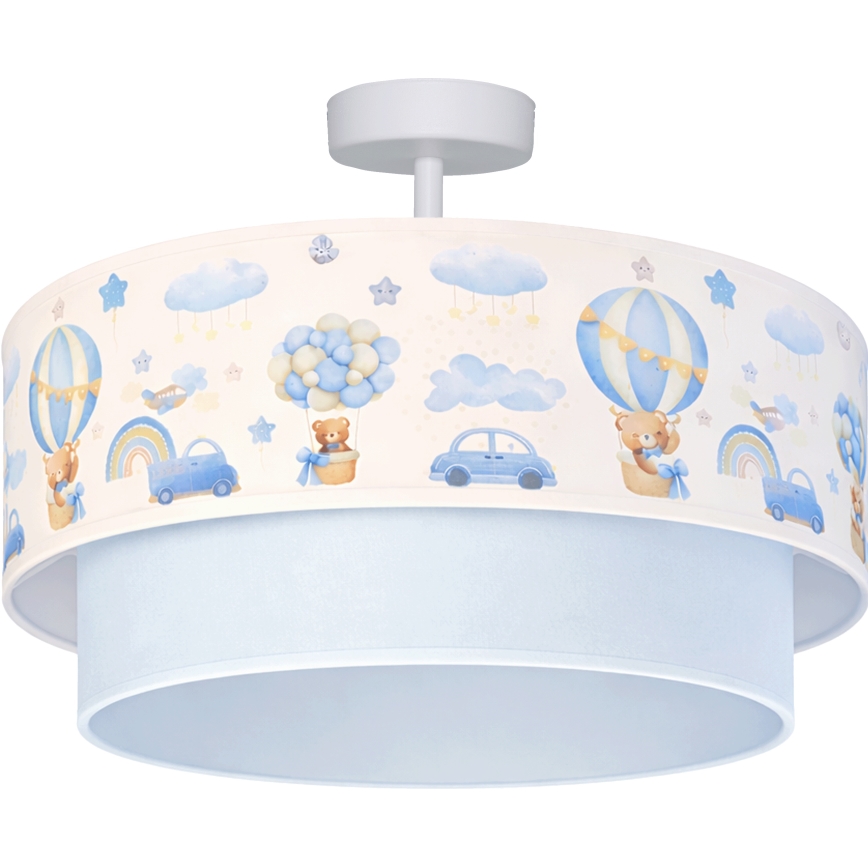 Brilagi - LED ytmonterad taklampa för barn BOBO 1xE27/60W/230V Ø 40 cm krämfärgad/blå med nallemotiv