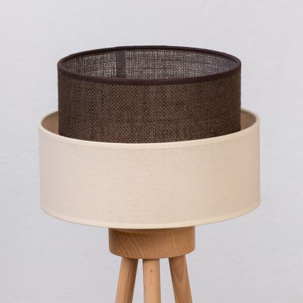 Brilagi - LED-bordslampa BOHO-STIL 1xE27/15W/230V krämvit/brun