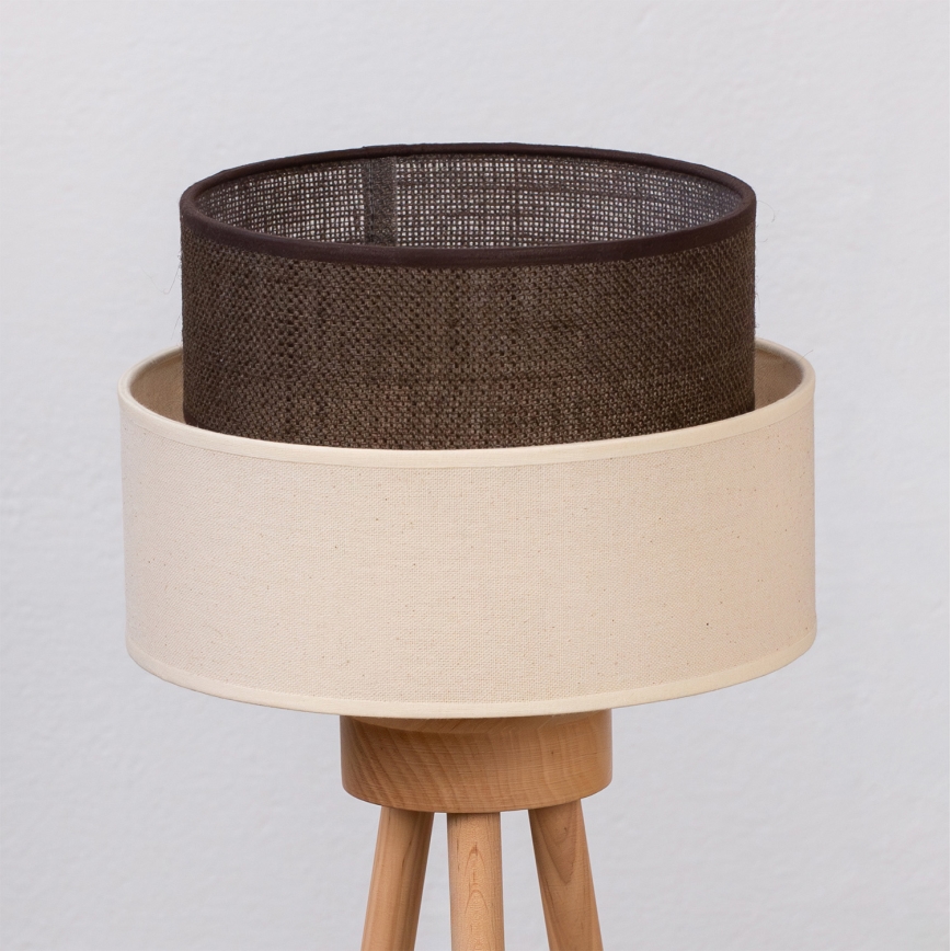 Brilagi - LED-bordslampa BOHO-STIL 1xE27/15W/230V krämvit/brun