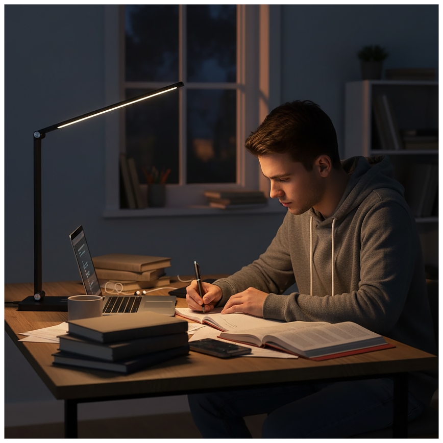 BRILAGI - Dimmbar beröringsstyrd LED-bordslampa med trådlös Qi-laddning MODO CHARGE LED/7W/5V 3000/4000/6000K svart
