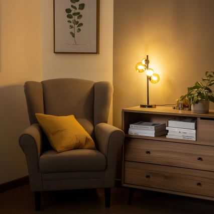 Brilagi - LED bordslampa MILLA 4xG9/3W/230V svart krom/guld