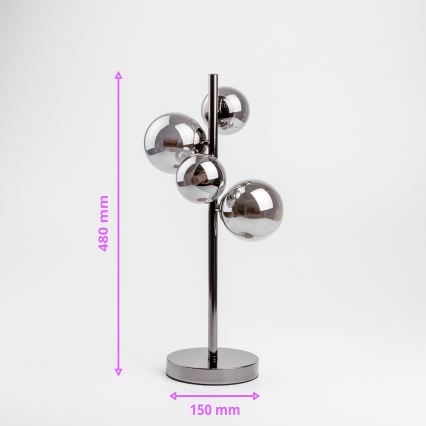 Brilagi - LED bordslampa MILLA 4xG9/3W/230V svart krom/rökfärgad
