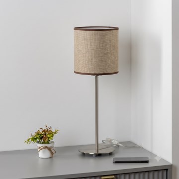 Brilagi - LED-bordslampa NUBILA 1xE27/60W/230V brun