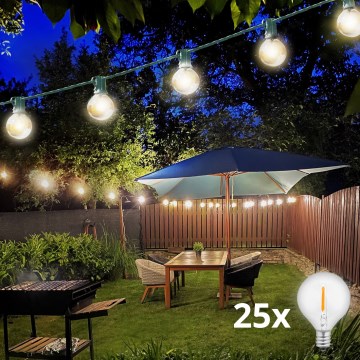 Brilagi - LED dekorativ utomhusslinga GIRLANDA 25xE12/0,8W/230V 20m grön IP44 varmvit