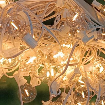 Brilagi - LED dekorativ utomhusslinga KRANS 25xE12 20m vit IP44 varm vit