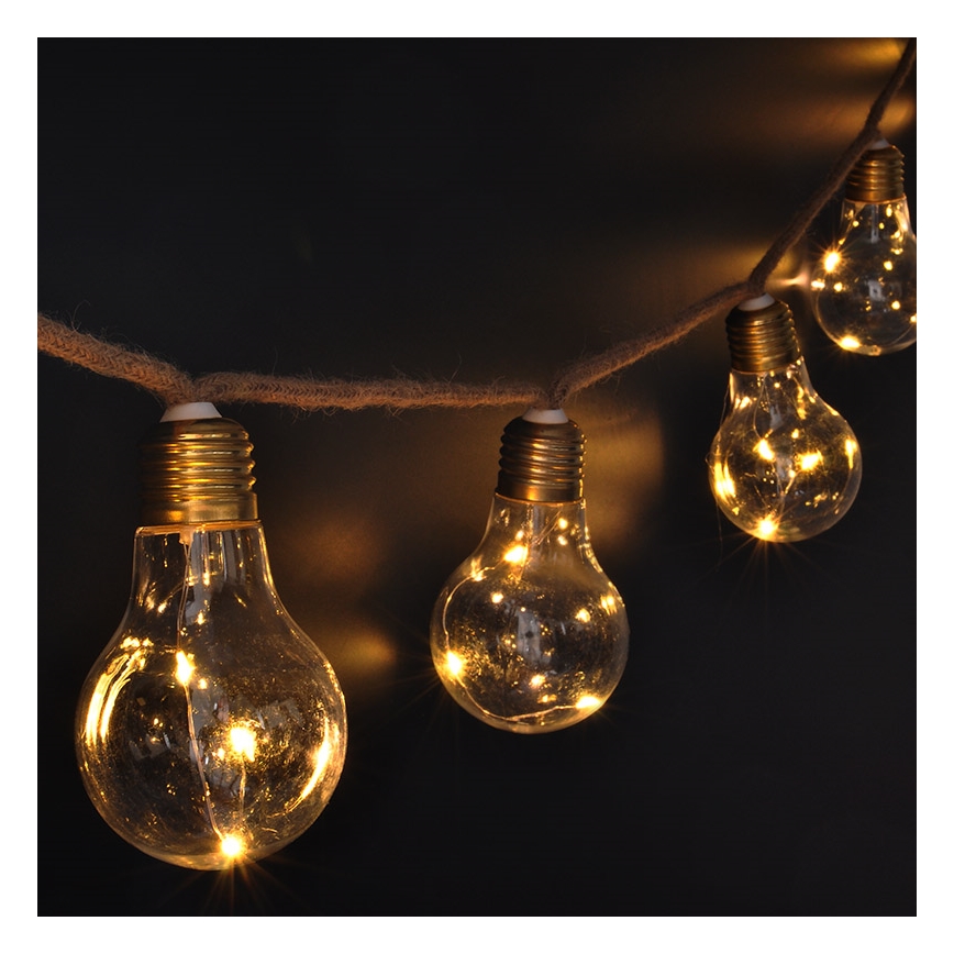 Brilagi - LED Dekorationskedja 10xLED/3xAA 1,8m varmvit