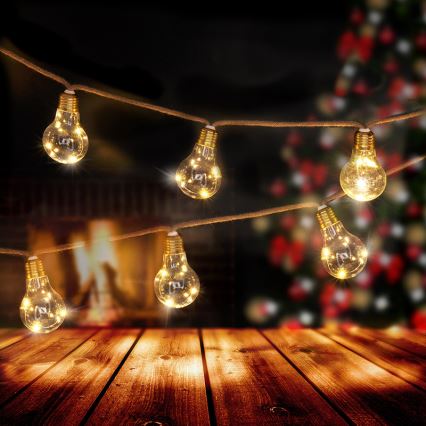 Brilagi - LED Dekorationskedja 10xLED/3xAA 1,8m varmvit