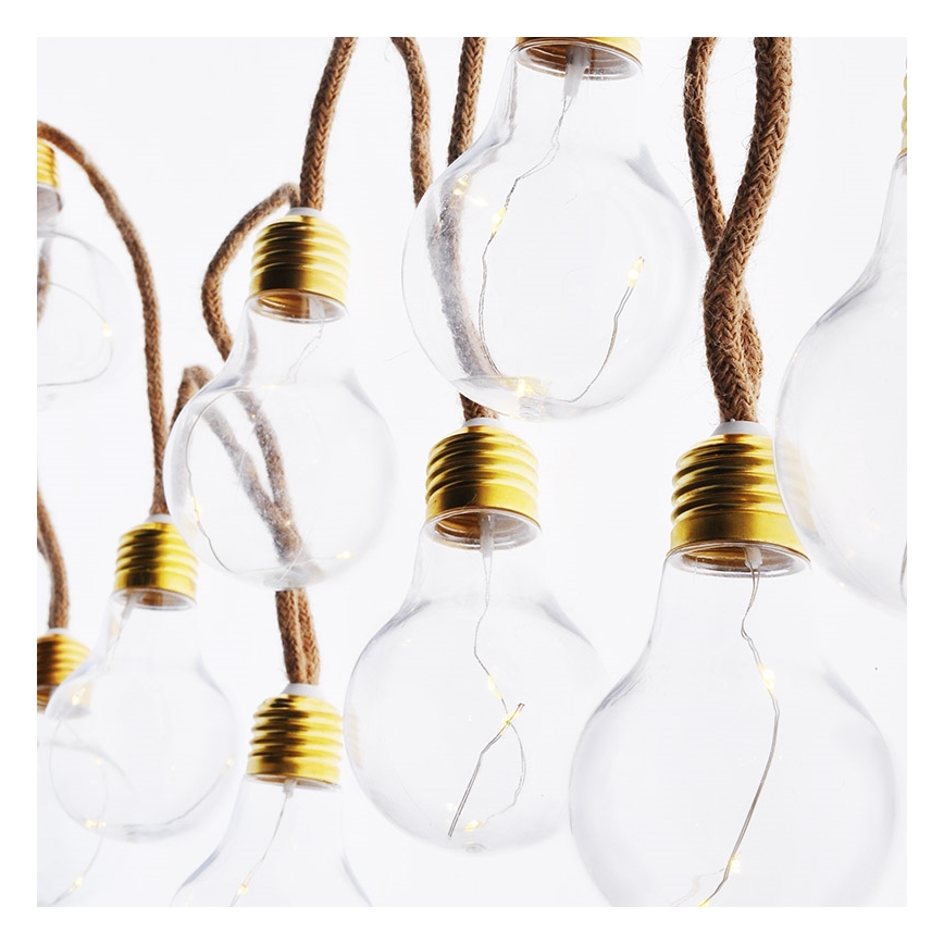 Brilagi - LED Dekorationskedja 10xLED/3xAA 1,8m varmvit