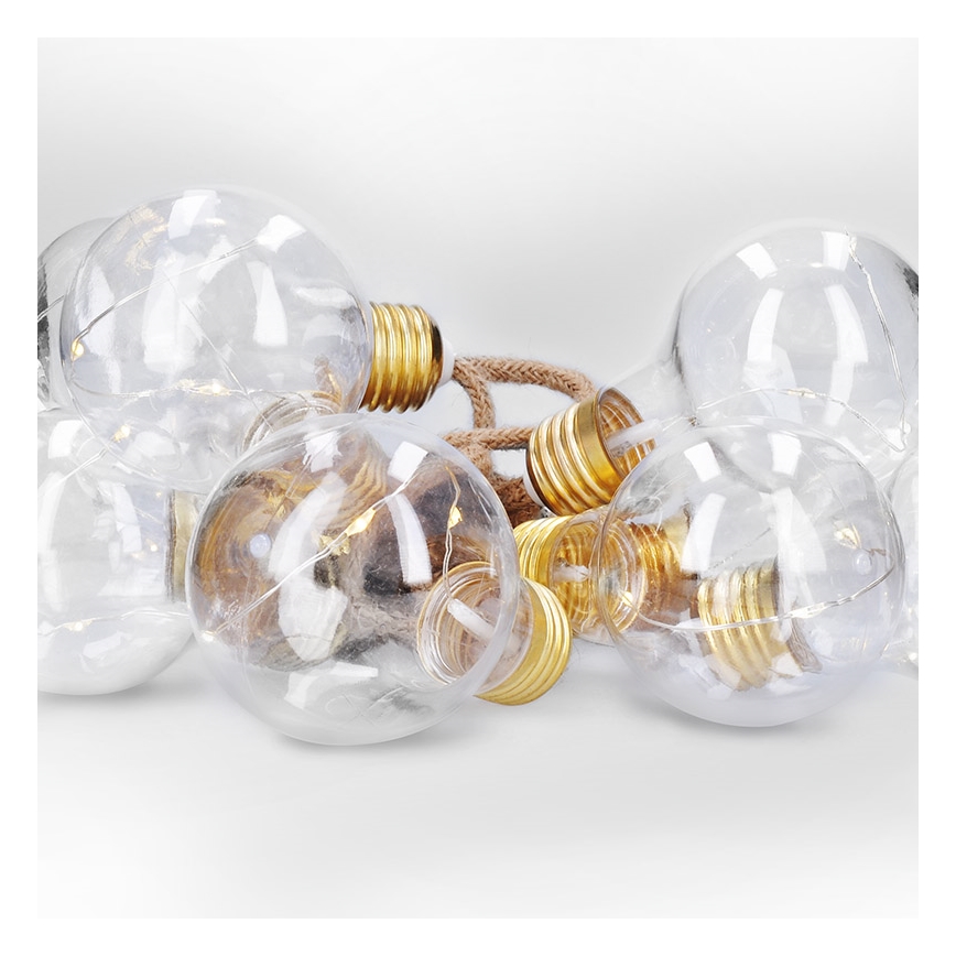 Brilagi - LED Dekorationskedja 10xLED/3xAA 1,8m varmvit