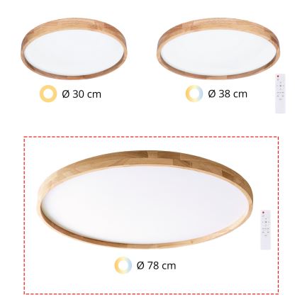 BRILAGI - LED-dimbar taklampa ALSON LED/72W/230V 3000-6500K ek Ø 78 cm + fjärrkontroll