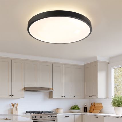 Brilagi - Dimbart LED-taklampa GLASS POOL DOUBLE LED/80W/230V 3000-6000K 60 cm svart + fjärrkontroll