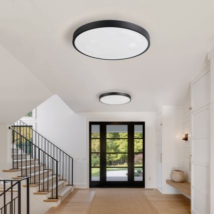 Brilagi - Dimbart LED-taklampa GLASS POOL DOUBLE LED/80W/230V 3000-6000K 60 cm svart + fjärrkontroll