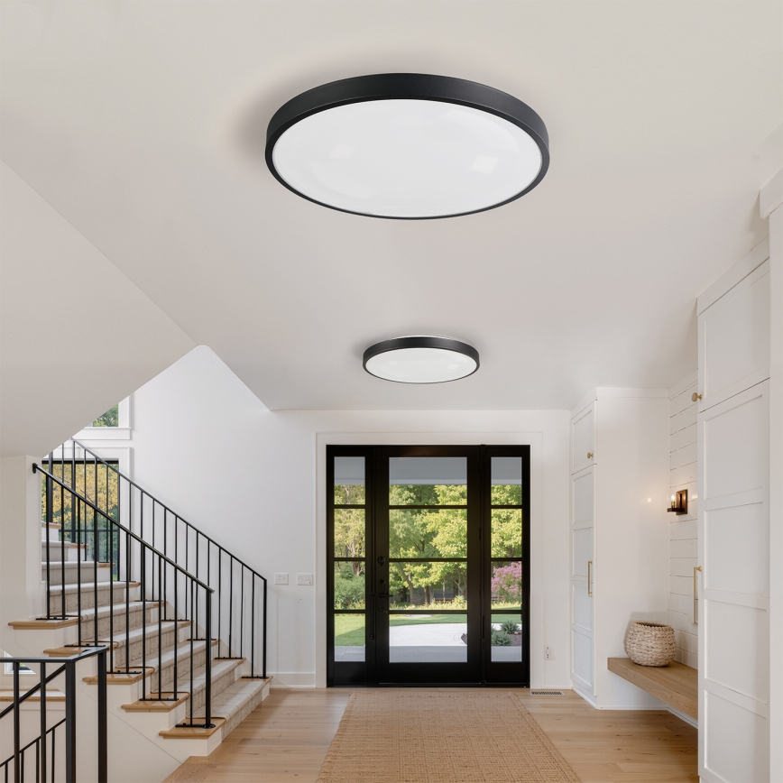 Brilagi - Dimbart LED-taklampa GLASS POOL DOUBLE LED/80W/230V 3000-6000K 60 cm svart + fjärrkontroll