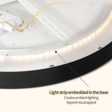 Brilagi - Dimbart LED-taklampa GLASS POOL DOUBLE LED/80W/230V 3000-6000K 60 cm svart + fjärrkontroll