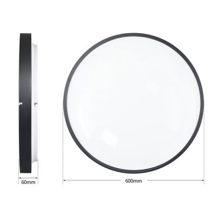 Brilagi - Dimbart LED-taklampa GLASS POOL DOUBLE LED/80W/230V 3000-6000K 60 cm svart + fjärrkontroll