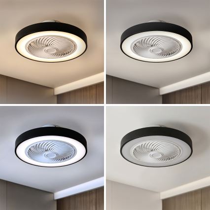 Brilagi - LED Dimmbar taklampa med fläkt LED/30W/230V 3000-6500K pr. 50 cm svart + fjärrkontroll
