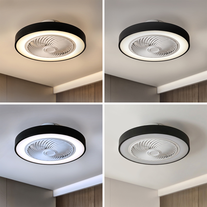 Brilagi - LED Dimmbar taklampa med fläkt LED/30W/230V 3000-6500K pr. 50 cm svart + fjärrkontroll