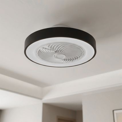 Brilagi - LED Dimmbar taklampa med fläkt LED/30W/230V 3000-6500K pr. 50 cm svart + fjärrkontroll