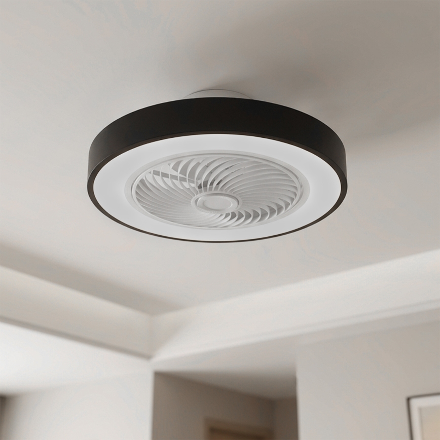Brilagi - LED Dimmbar taklampa med fläkt LED/30W/230V 3000-6500K pr. 50 cm svart + fjärrkontroll