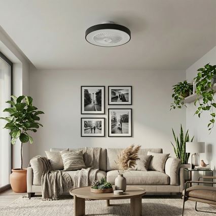 Brilagi - LED Dimmbar taklampa med fläkt LED/30W/230V 3000-6500K pr. 50 cm svart + fjärrkontroll